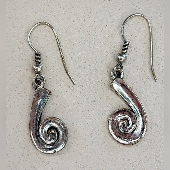 Vintage silver "J" earrings - Picture 1 of 1